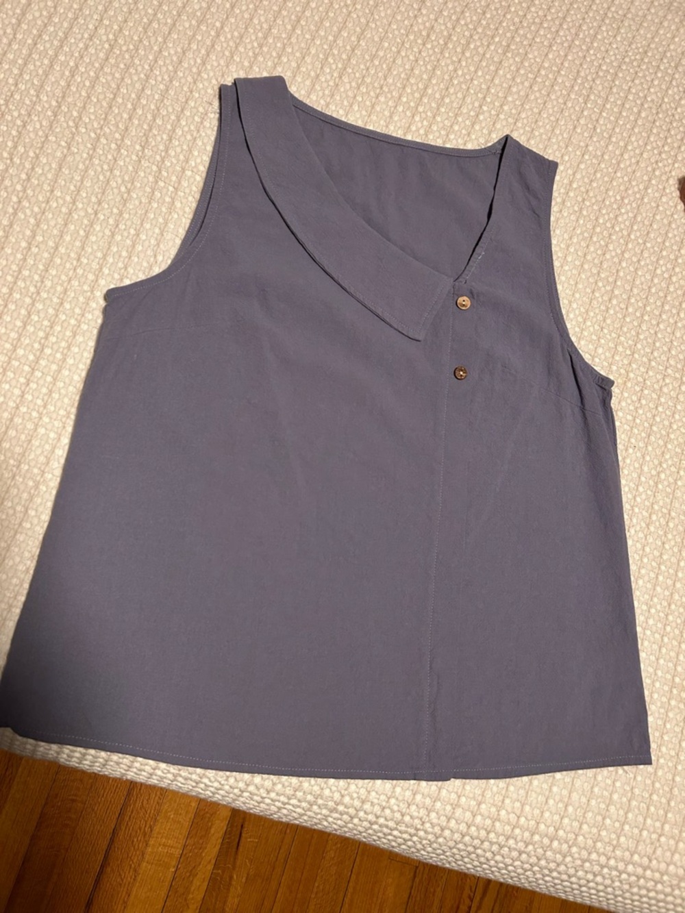 SHEIN Slate Blue V-Neck Button Tank